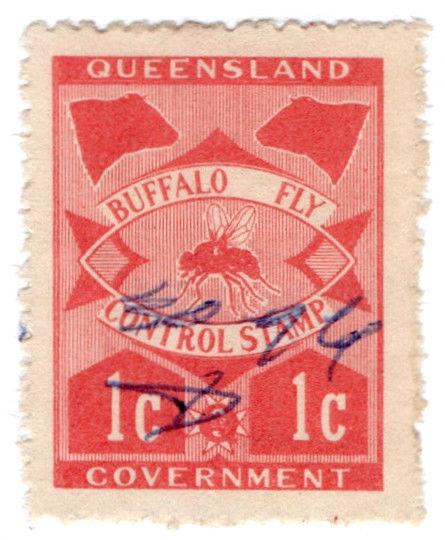 (I.B) Australia - Queensland Revenue : Buffalo Fly 1c