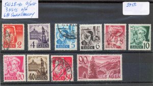 GERMANY 5N28-40  USED MNH  KEYS ARE MNH  6PF IS VARIETY SIGNED