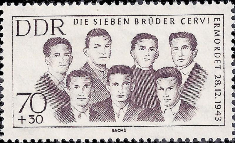 Germany DDR 1962 Sc B97 Socialist Martyrs to Fascist Violence hi val