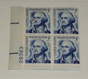 U.S.A. #1283b, 1967, DEFINITIVE ,LL, BLOCK/4, P# 29363, MNH, LOT #132, NICE LQQK