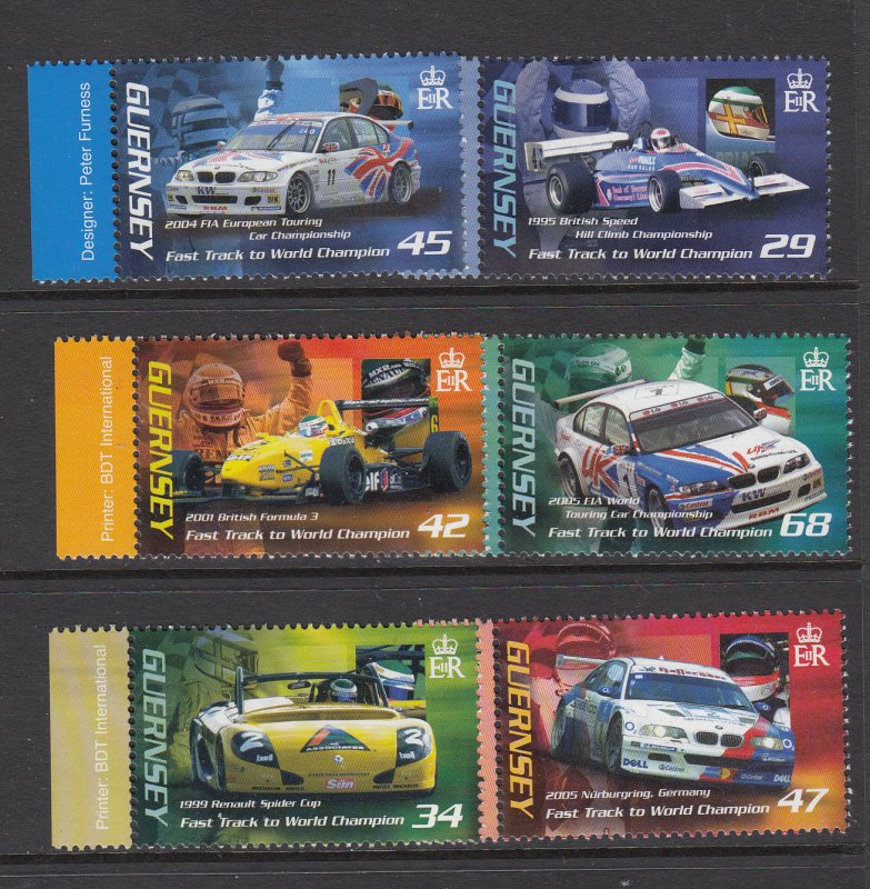 Guernsey 2006 Andy Priaulx.  Set  of 6 Mint NHM