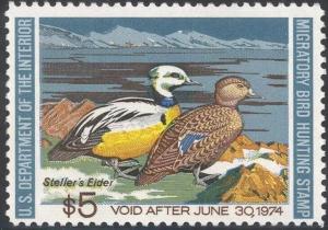 RW40, Steller's Eider Federal DUCK Stamp VF OG NH - Stuart Katz