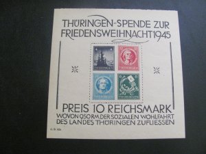 Germany SBZ MNH 1945 Thuringen CERTIFICATE JASCH BL 2t (I) BLOCK  XF (159)