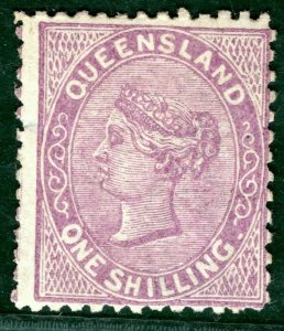 Australia States QUEENSLAND QV SG.145 1s Pale Violet Mint MNG Cat £180- RBLUE3