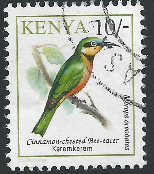 Kenya #604 10sh Bird - Cinnamon Chested Bee Eater