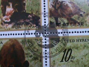 ​KOREA-1984-SC#2417 -SPOTTED HYAENA-WILD ANIMALS CTO FULL SHEET-VERY FINE