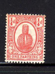 TURKS & CAICOS ISLANDS #24  1911  1/4p  KING GEORGE V     MINT  VF LH  O.G