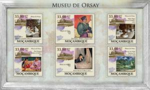 MOZAMBIQUE 2010 SHEET MNH ORSAY MUSEUM ART PAINTINGS