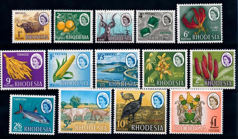 [67030] Zimbabwe Rhodesia 1966 Flora Flowers Birds Cattle Fish  MNH