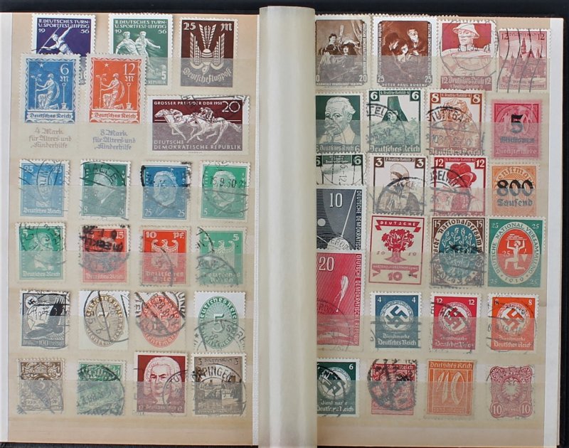 Germany Stamp Collection Lot 309 MNH, MH & Used in Vintage Stock Book Album