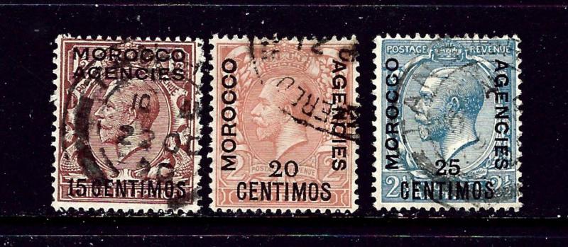 Great Britain offices in Morocco 51-53 Used 1914-15 issues