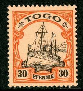 Germany 1900 Togo 30pf Yacht Unwmk Scott # 12 Mint A311