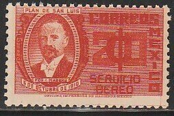 MEXICO C76, 20¢ PLAN OF SAN LUIS, 25th ANNIVERS, PRES. MADERO. MNH CREASE. VF