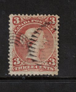 Canada #33 Very Fine Used Sharp Laid Lines Showing Vertical Verge Line