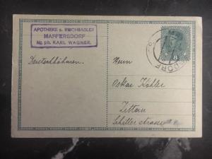 1918 Maffersdorf Austria postal stationery postcard cover to Zittau Germany