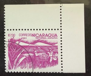 Nicaragua 1983 Scott 1303 CTO -  7 C$,  Agrarian Reform,  Rice