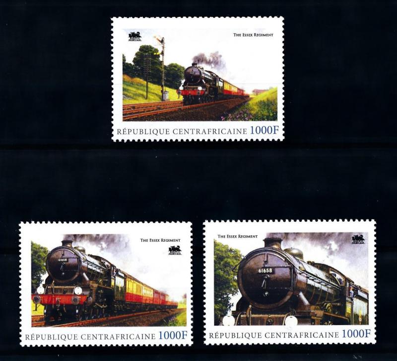 [93126] Central African Rep. 2011 Railway Train Eisenbahn Essex Regiment  MNH