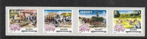 JERSEY, 857A, MNH, STRIP OF 4,  1998 SELF ADHESIVE STAMPS