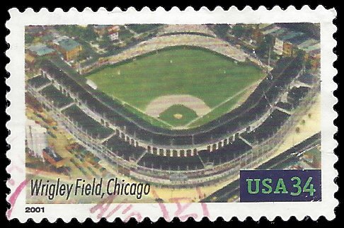 #3519 34c Legendary Playing Fields Wrigley Field 2001 Used