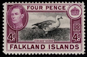 Falkland Islands Gvi SG154, 4d Black & Purple, M Mint-