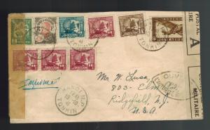 1941 Hanoi Vietnam Cover to USA Dual Censored