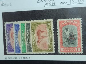 Liberia Scott #283-88 Mint Never Hinged