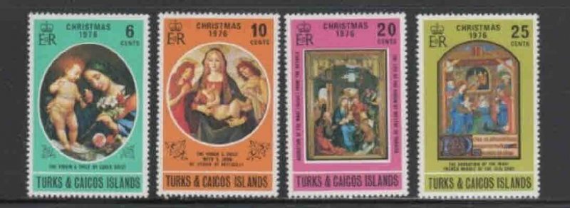 TURKS & CAICOS ISLANDS #317-320 1976 CHRISTMAS MINT VF NH O.G