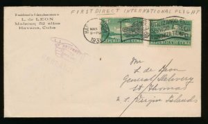 CUBA (US) 1931 FIRST FLIGHT COVER TO ST THOMAS MARCH 2