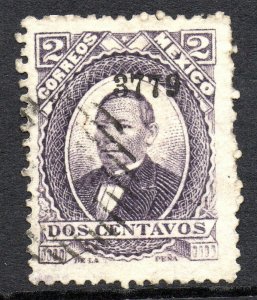 Mexico 1879 Juarez 2¢ Violet No District Thick Paper VFU MX316