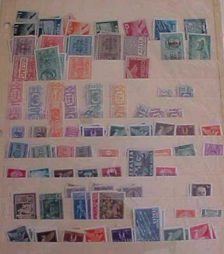 ITALY   STAMPS 65 DIFF. also 50 DUPLICATE  BACK OF BOOK MINT MOSTLY LIGHT HINGED