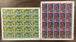 UN, 2008 “We Can End Poverty” full sheets (6)   MNH CV $285