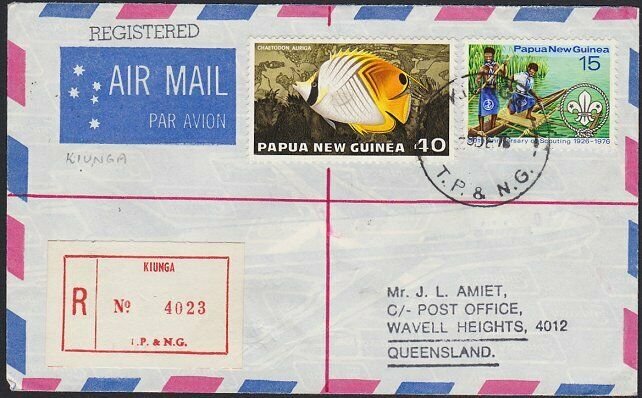 PAPUA NEW GUINEA 1976 Registered cover ex KIUNGA............................H226