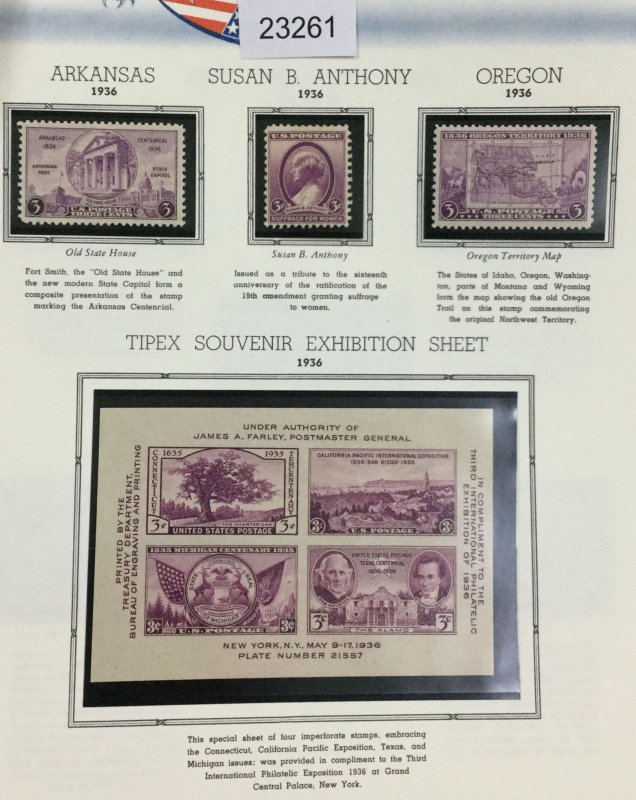 US STAMPS COLLECTIONS 1936  UNUSED LOT #23261