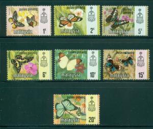 Malaysia Penang Scott #74-80 MNH Butterflies Fauna CV$8+