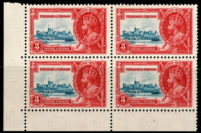 TRINIDAD AND TOBAGO SG240a,3c dp blue&scarlet, LH MINT. Cat £60.EXTRA FLAGSTAFF.