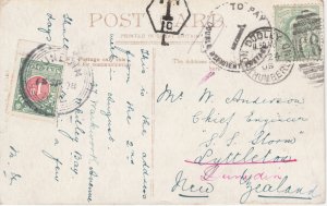 NEW ZEALAND 1908 POSTAGE DUE PICTURE POST CARD