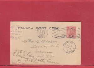 2c arch issue post card Deficiency in address to BAHAMAS BWI Nassau Canada cover