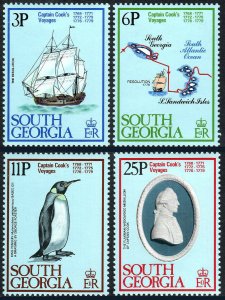 South Georgia 52-55,MNH.Capt. Cook's voyages.Ship Resolution,King Penguin,1979