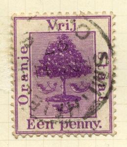 ORANGE FREE STATE;  1894 early classic issue 1d. used value