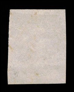 EXCELLENT GENUINE SCOTT #17 VF-XF USED 1851 BLACK 12₵ FOUR LARGE MARGINS PF CERT