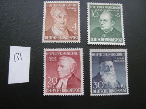 GERMANY 1952 MNH  SC B327-330 SET VF/XF $97.50  (131)