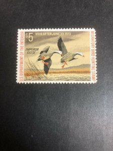 Rw 39 $5 Emperor Geese Very Fine Mint Never Hinged