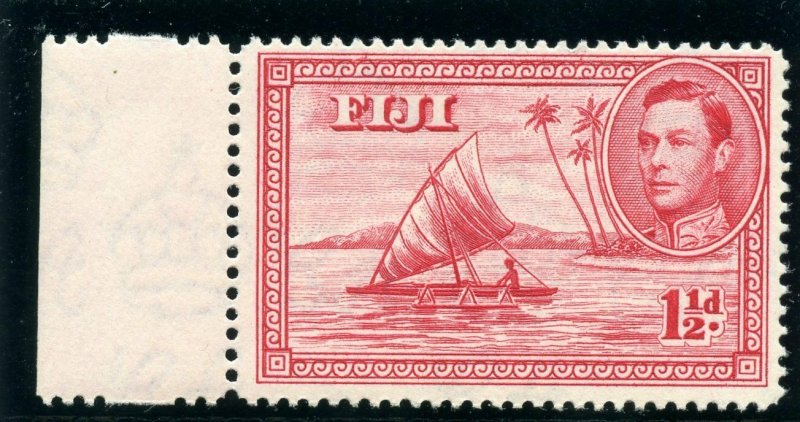 Fiji 1942 KGVI 1½d carmine (p14 - Die II) superb MNH. SG 252b. Sc 132b.