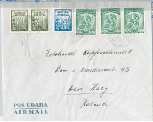 62358 -  INDONESIA - POSTAL HISTORY -   COVER from SUNGAI GERANG to HOLLAND 1956