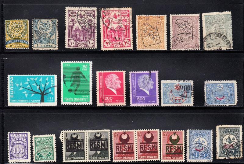 TURKEY Collection of 37 stamps, mostly used