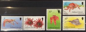 FALKLAND ISLANDS 1994 INSHORE MARINE LIFE DEFINITIVES. VALUES TO £1 FINE USED