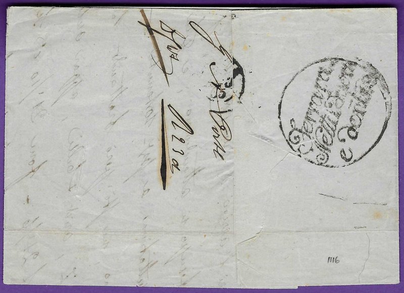 1850 FLS TRIESTE -FERRARA, Cholera FERRARA NETTA FUORI e DENTRO Scarce Origin!