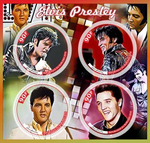 Stamps. Famous people. Music. Elvis Presley  2019 year 1+1 sheets perforated