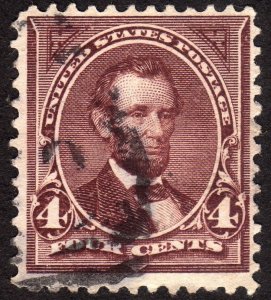 1898, US 4c, Abraham Lincoln, Used, Sc 280a