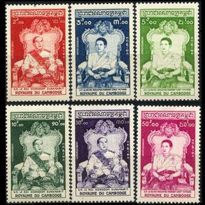 CAMBODIA 1956 - Scott# 53-8 Coronation Set of 6 NH